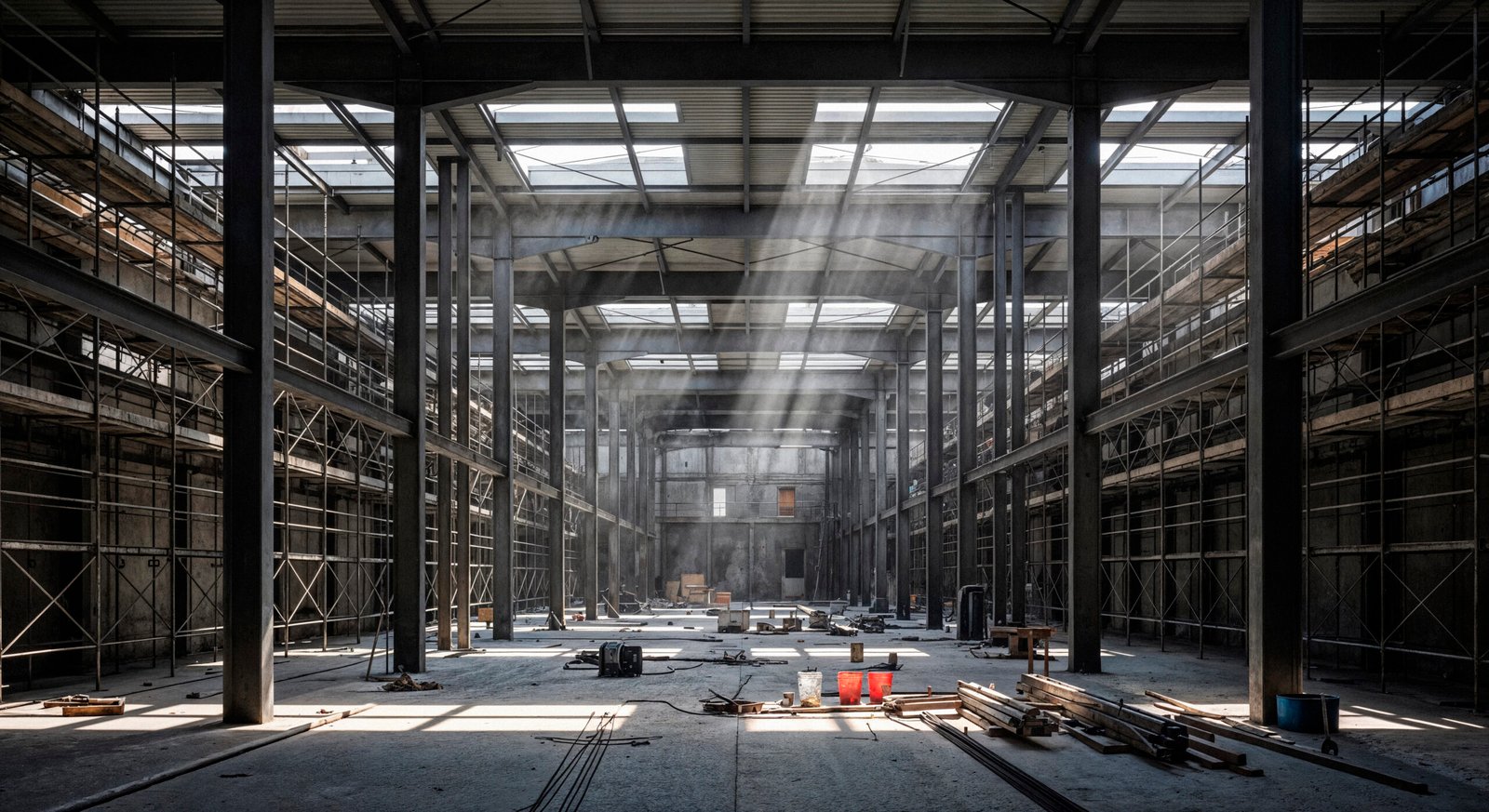 industrial-interior-with-sunlight-streaming-through-skylights